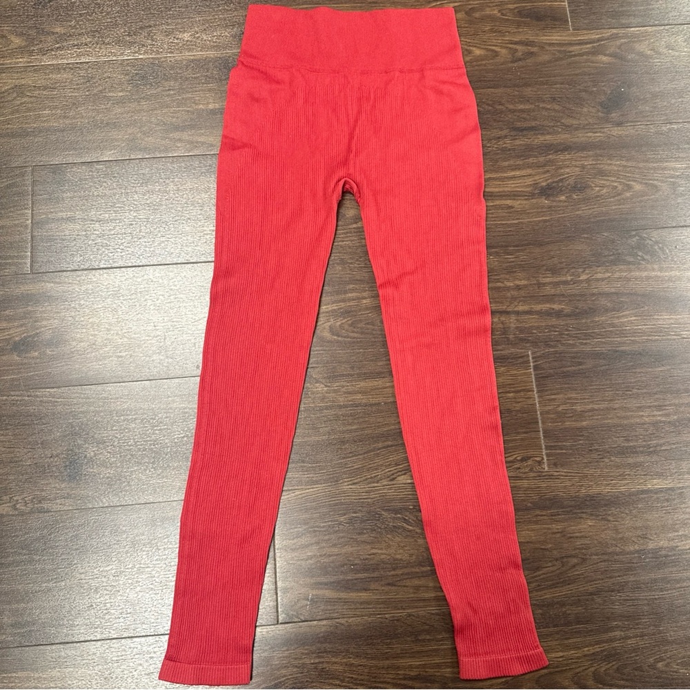 Betsey Johnson Vibrant Red‎ High-Waisted Seamless Leggings - Size S